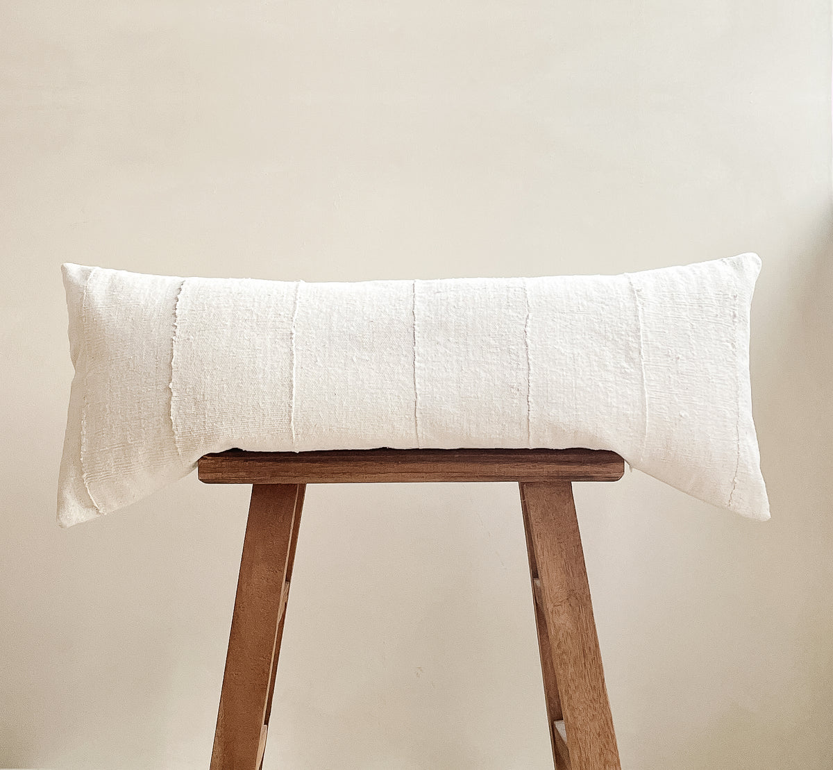 White Mudcloth Extra Large Lumbar (14x36") Salt Home